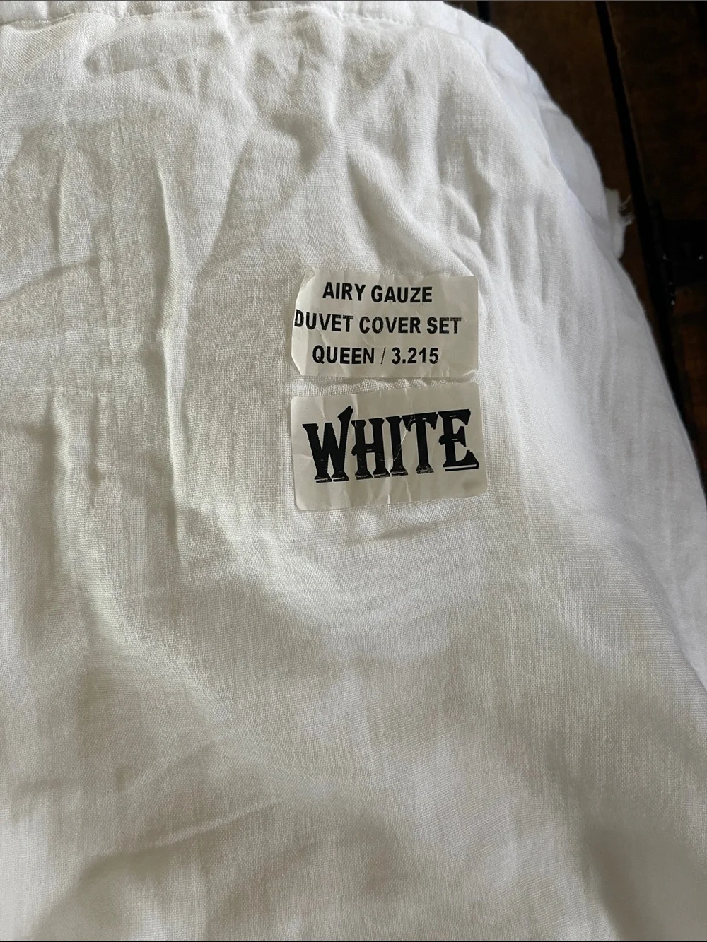NWT Quince Organic Cotton Airy Gauze 3 Pc Duvet Cover Set, Full/Queen (White)